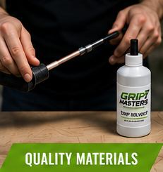 Grip Masters USA mobile golf club regripping service expert technician demonstrating on-site golf grip replacement in Dallas-Fort Worth.
