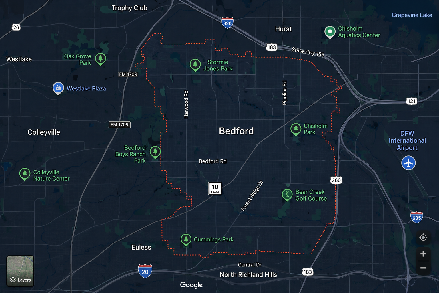 Grip Masters Bedford map